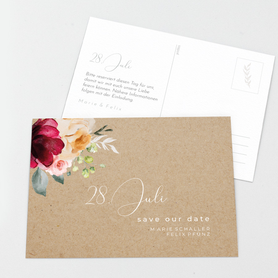 Boho Romance Save the Date Karte