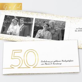 Goldene Jahre Einladung Zur Goldenen Hochzeit Printkiss